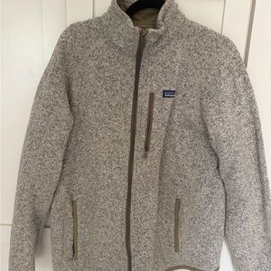 Patagonia Light Heather Gray Full-Zip Fleece Jacket